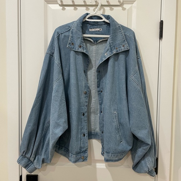 butterfly sleeve denim jacket - plus-size 3X - Picture 1 of 2